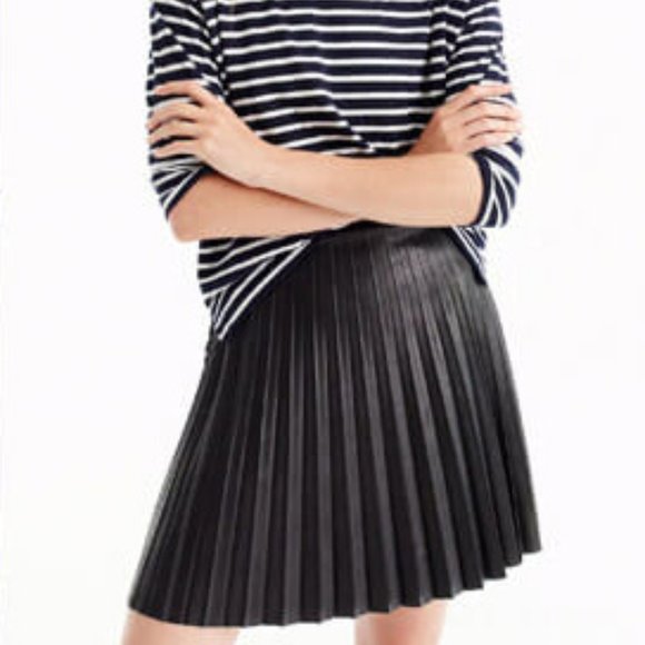 J. Crew Dresses & Skirts - J.Crew Faux-Leather Pleated Skirt